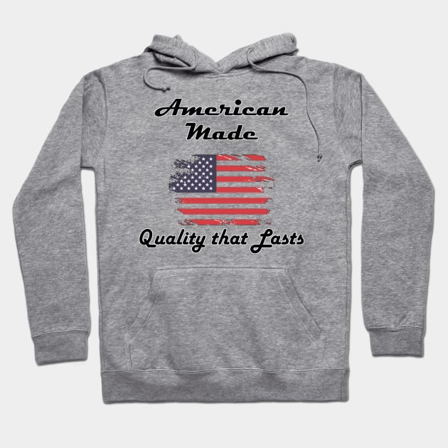 American Made US Flag Tee Hoodie by DISmithArt